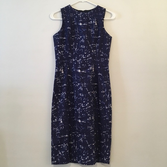 💕Michael Kors Sleeveless Navy/Print Sheath Dress - Picture 1 of 8